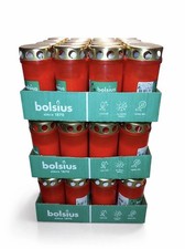 60x Grabkerzen mit Deckel rot