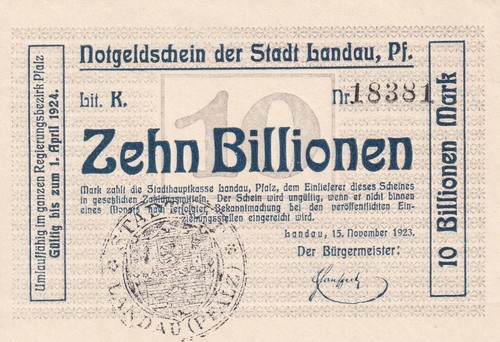 Landau stadt 10 billionen - -,