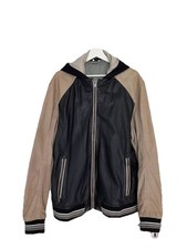 Camp David   Lederjacke im College-Stil mit Kapuzeneinsatz  Gr. XXL  super