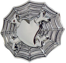 Spinnen SPIDERWEB Heart with X-BONES Knochen Buckle / Gürtelschnalle Rockabilly