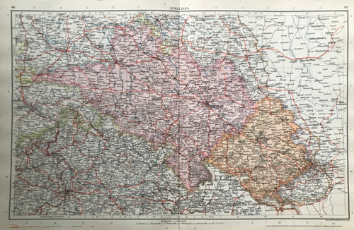 Landkarte schlesien breslau - landkarte, schlesien,