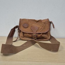 Barbour Vintage Cartridge Brown Cotton Small Satchel Utility Shooting Bag