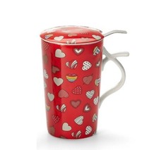 Teetasse m. Tee-Sieb u. Deckel