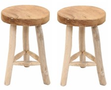 Teakholz Hocker Beistelltisch