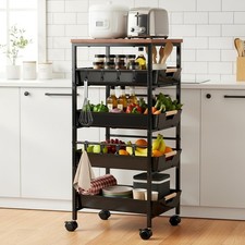 Rollregal Servierwagen Küchenwagen Obstregal Gemüseregal Etagenwagen mit Rollen