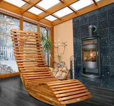 Saunaliege Vollholz Liegestuhl Relaxliege Schaukelliege Wippliege Akazienholz
