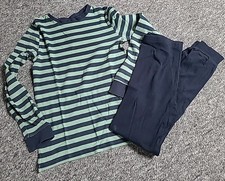 Schlafanzug/Pyjama: Gr. 134/140, H&M,2-teilig,langer Schlafanzug, gestreift,blau