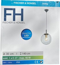 Pendelleuchte Dini Hängeleuchte Hängelampe Glasschirm Ø 30cm 