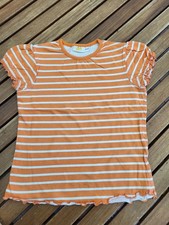 T-Shirt ☆ Gr. 122/128 ☆ Mädchen ☆ Orange Gestreift 