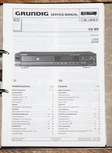 Grundig cd303 original - grundig,