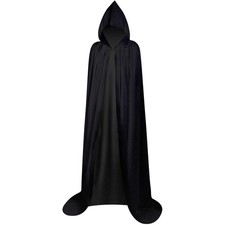 Umhang Kapuze Schwarz Samt