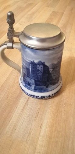 Bierkrug blau weiß - , mit