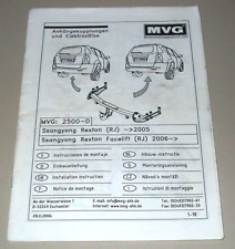 Einbauanleitung AHK Ssangyong Rexton Anhängerkupplung Montageanleitung 11/2006!