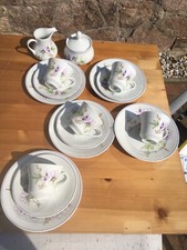 Weimar Porzellan Kaffeegeschirr DDR Teller, Tassen, Zuckerdose, Sahnekännchen