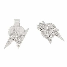 14K Weißgold Diamant Pave Ohrstecker Valentinstag Geschenk Handarbeit Damen S...