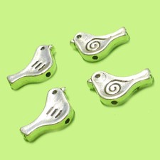 Metallperlen Vogel 15 mm Farbe Stahl 20 Perlen Spacer nenad-design AN620