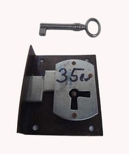 Aufsatz Einlassschloß+1 Schlüssel Eisen Vitrinen Schloss D 35 mm Möbelschlösser