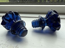 Paar Vintage Colbalt Blue Glas