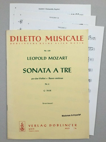 Noten mozart sonata a - l.mozart., tre
