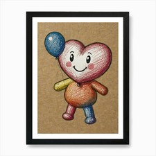 Herz Ballon 13 Kunstdruck