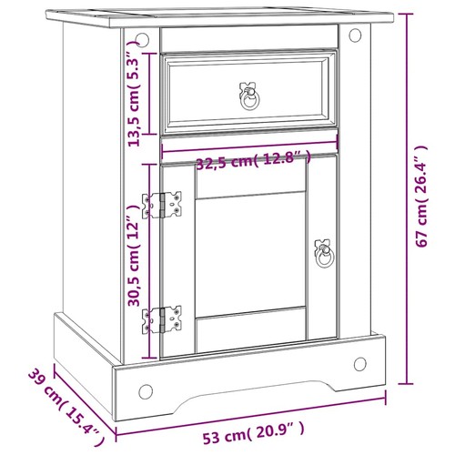 Corona nachttisch massivholz - corona,
