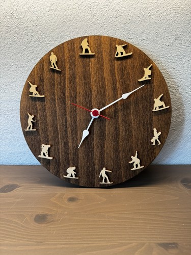 Wanduhr snowboard aus - wanduhr, holz