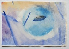 Gemälde Tusche Abstrakt Komposition Blau Gerda Henning Nachlass