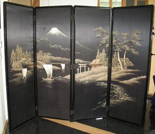 Einzigartiger japanischer antiker Paravent um 1900