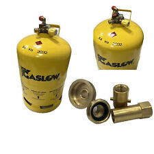 Gasflasche Gaslow 11 kg gelb wiederbefüllbar (560x304mm) + Adapter-Set Tankfl...