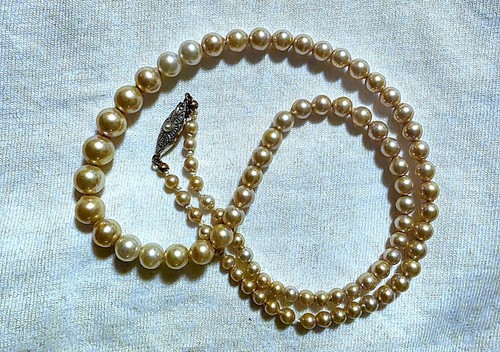 Vintage perlenkette gold - perlenkette, 585