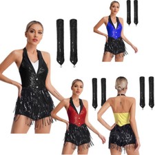 DE Damen Pailletten Tanzanzug