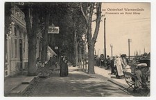 Ak Warnemünde Promenade am Hotel Börse Marine Schiffspost 1917