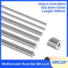 330mm Hartmetall Wolframstahl Rund Bar Mit Loch HRC55° Stäbe CNC Stange ⌀3mm12mm