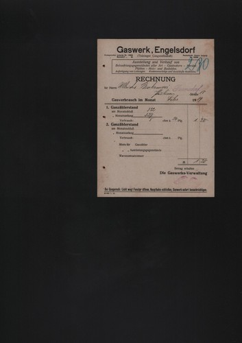 Engelsdorf rechnung 1919 - engelsdorf,,