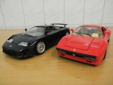Burago 2 Modellautos 1:18 Ferrari GTO Baujahr 1984 + Bugatti 11GB Baujahr 1991
