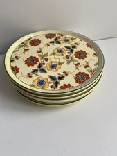 6 x Max Roesler Rodach Mignon Keramik Kuchenteller 18cm Gelb Blüten 20er Jahre