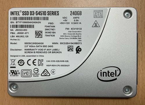 Intel ssd 240gb d3 - intel, d3-s4510