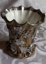 Villeroy & Boch Antike Vase Mettlach Steingut 304 Platin Weinrebe