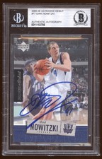 Dirk Nowitzki 2005-2006 UD Rookie Debut On Card Autograph Beckett Authentic