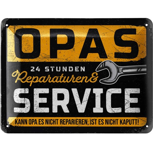 Retro blechschild opas service - opas,