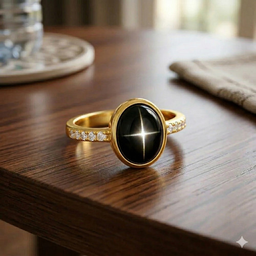 Schwarzer stern saphir - schwarzer,