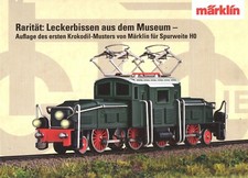 Doppelblatt: märklin Replika 18045, Produktbeschreibung des ersten Krokodil-Must