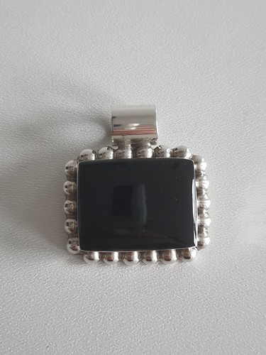 Art deco anhänger onyx - onyx, silber
