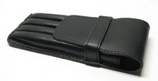 Leder Etui in schwarz für 4 Schreibgeräte max Länge 13,5 cm, sehr guter Zustand