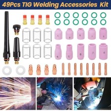 49TLG/SET WIG Schweißbrenner Stubby Gas Lens 6 Glass Cup Kit für WP 17/18/26 DHL