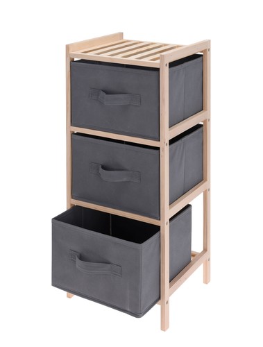 Holz standregal mit stoff - 3,