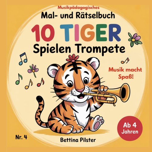 Malbuch tiger trompete a4 - tiger,
