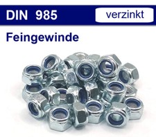 Selbstsichernde Muttern mit Feingewinde Stopmuttern Sicherungsmuttern - DIN 985