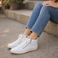 Rieker Womens White Perforated