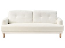 3-Sitzer Sofa Stoff weiß mit